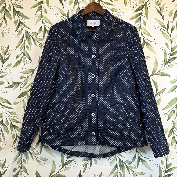 Pearl by Lela Rose Jacket. Size Large. Navy with white dots. - Picture 1 of 10